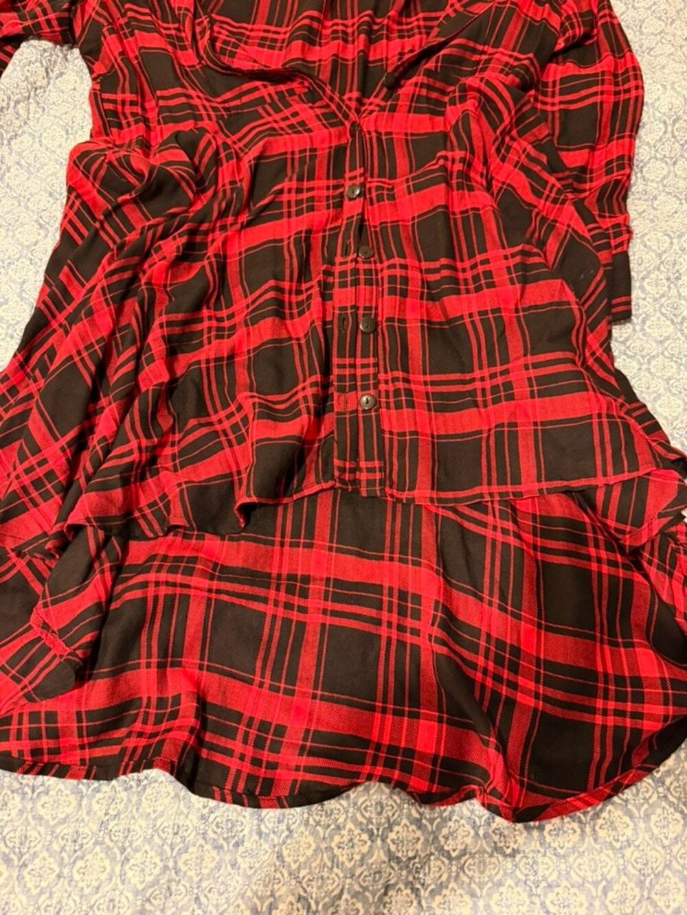VENUS Asymetric High Low Plaid Shirt Dress Size 16 - Picture 4 of 4